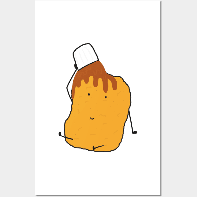 Kawaii Cute Chicken Nugget Food Anime Meme Funny Logo Art Wall Art by Marinaaa010